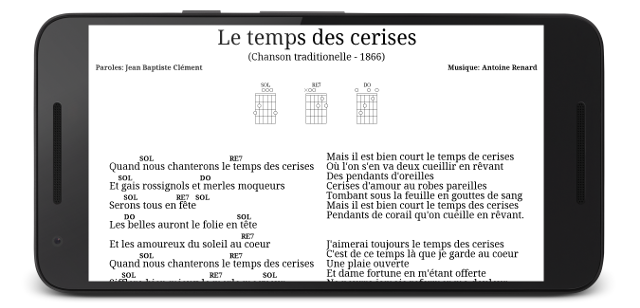 <i>Le Chansonnier - Affichage des chansons</i>